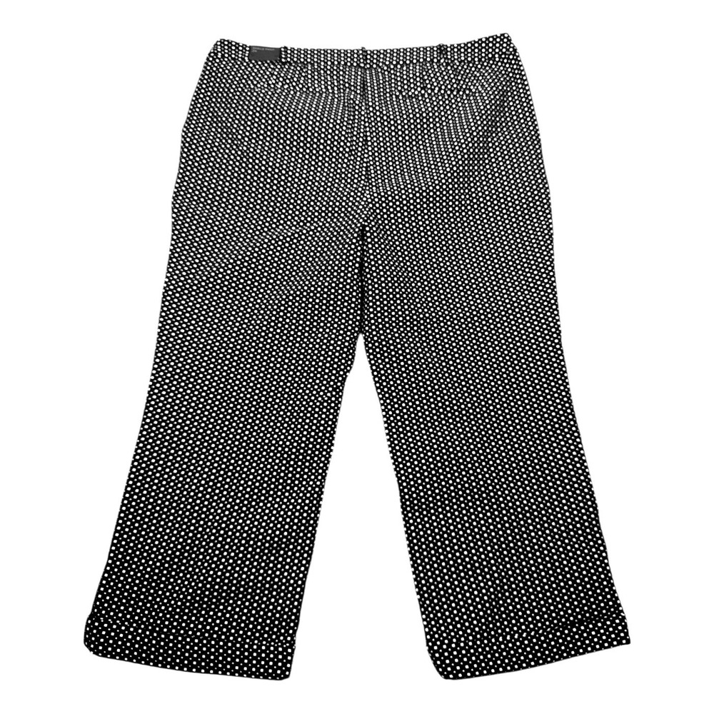 Lane Bryant Ankle Black White Geometric Cuffed Wide Leg Dress Pants Size 26